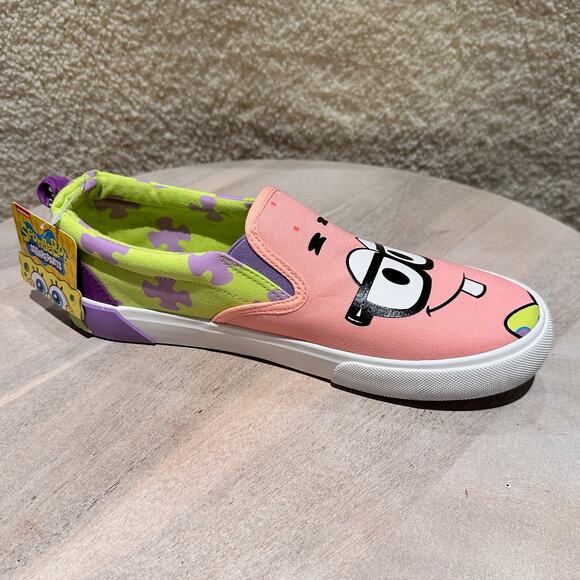 Ground Up Spongebob Squarepants Womens Slip On Patrick Canvas Sneaker Size 9 - Picture 2 of 16